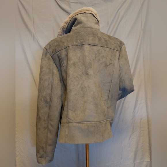 LAUREN RALPH LAUREN Faux Shearling Moto Jacket XXL - Picture 4 of 9